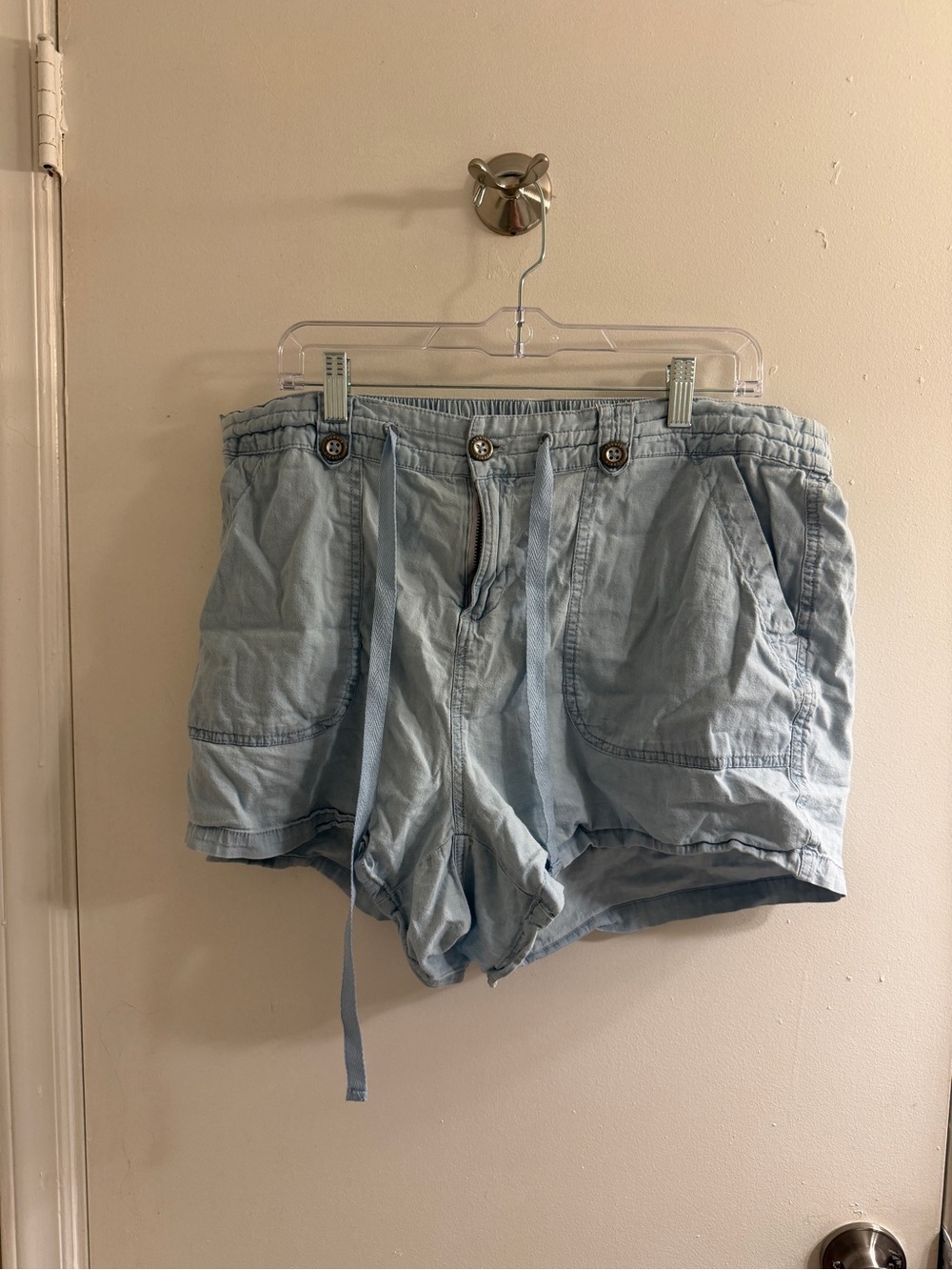 torrid Light Blue High-Waist Drawstring Shorts